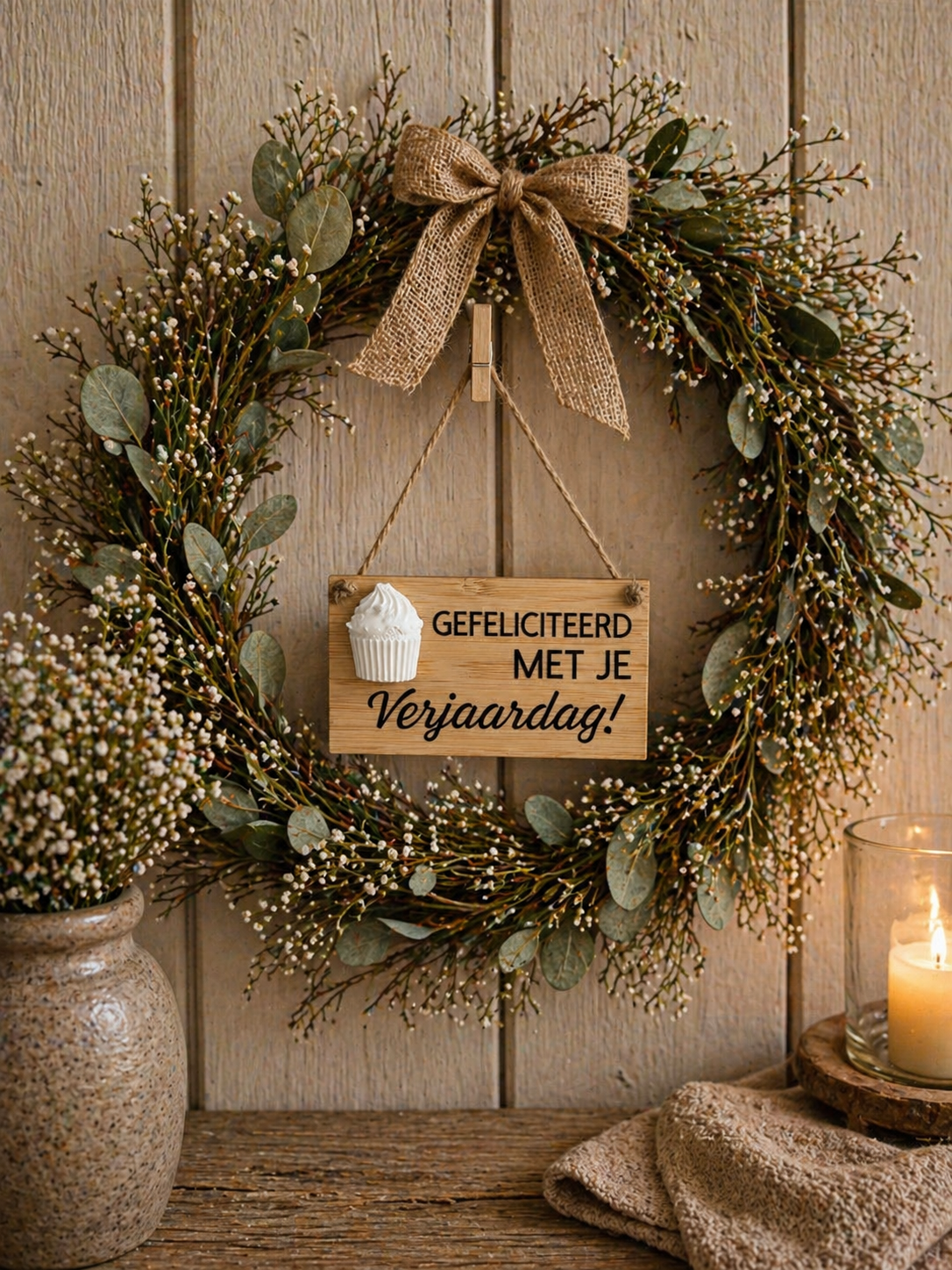 BORDJE "GEFELICITEERD MET JE VERJAARDAG!".