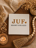 TEGELTJE "JUF BEDANKT VOOR ALLES".