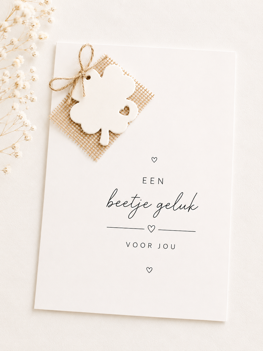 KAART"EEN BEETJE GELUK!".