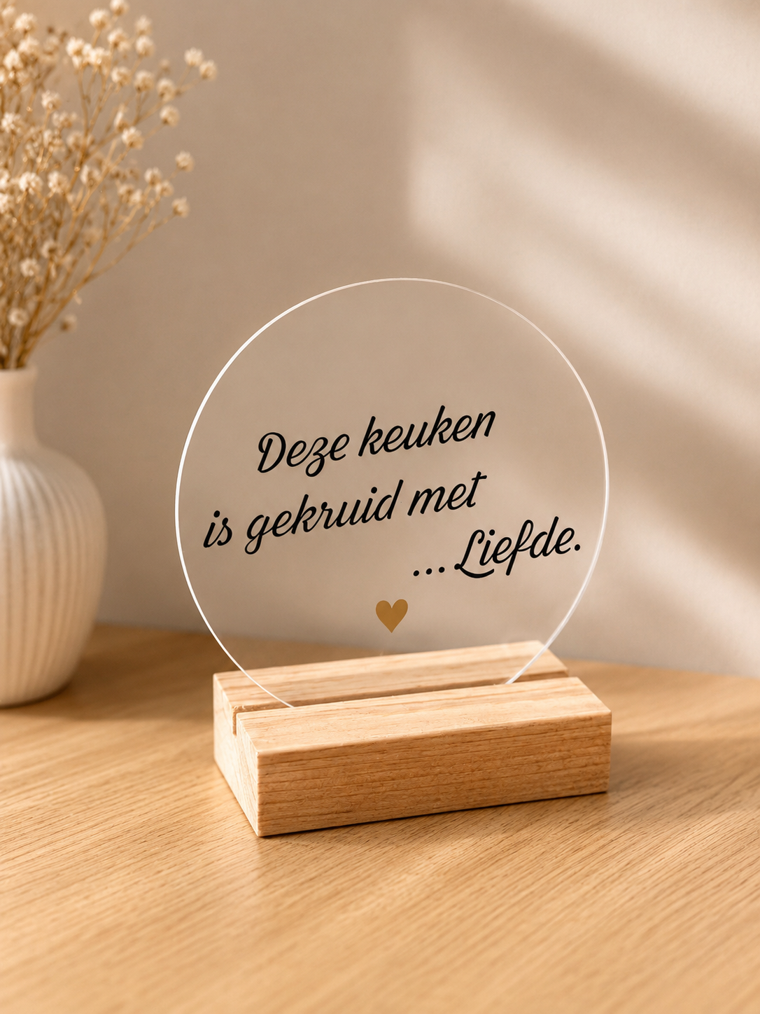 PLEXIGLAS "DEZE KEUKEN IS GEKRUID MET LIEFDE".