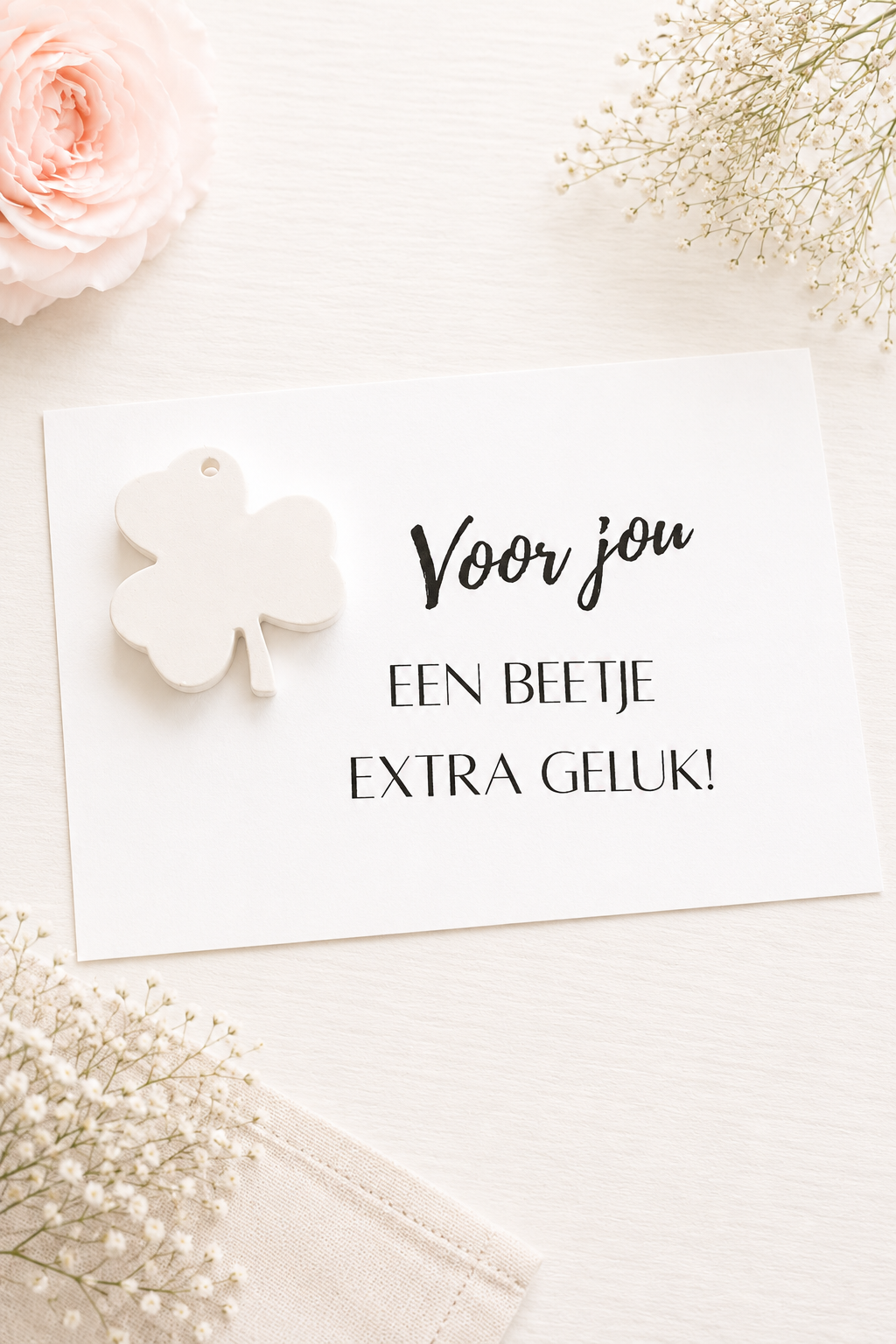 KAART "VOOR JOU EEN BEETJE EXTRA GELUK!".