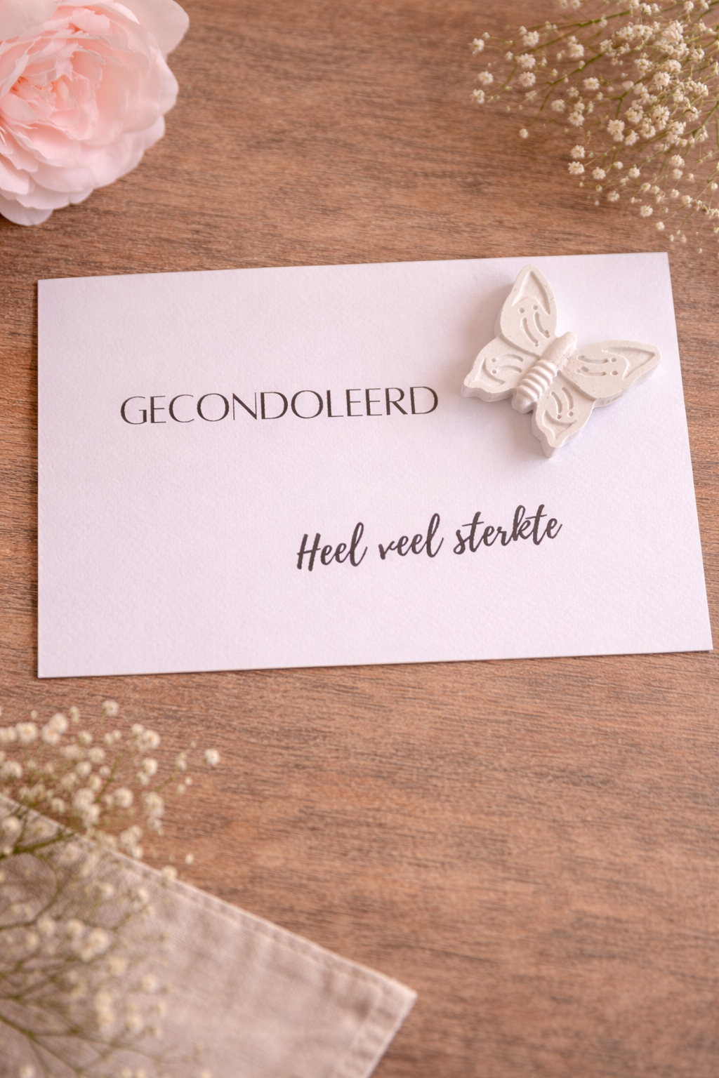 KAART "GECONDOLEERD HEEL VEEL STERKTE".